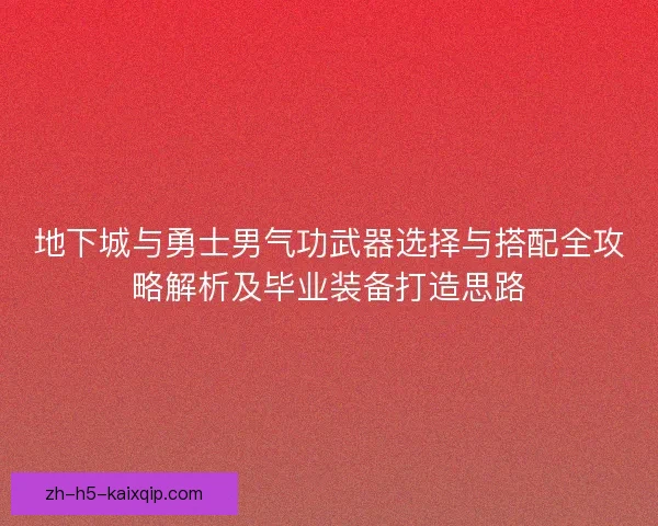 地下城与勇士男气功武器选择与搭配全攻略解析及毕业装备打造思路